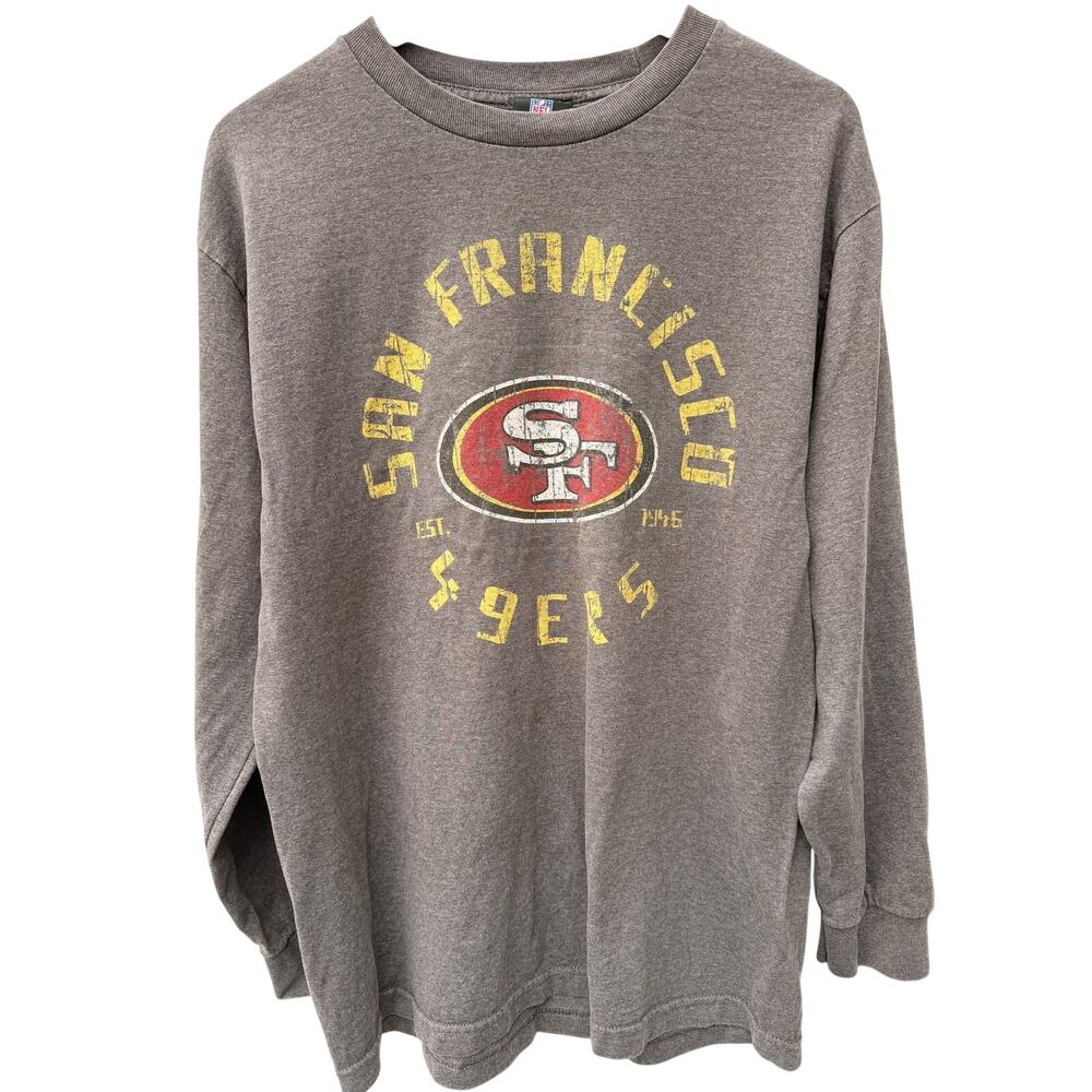 NFL Gray T-Shirts San Francisco 49ers Team Apparel Long Sleeve Shirt XL